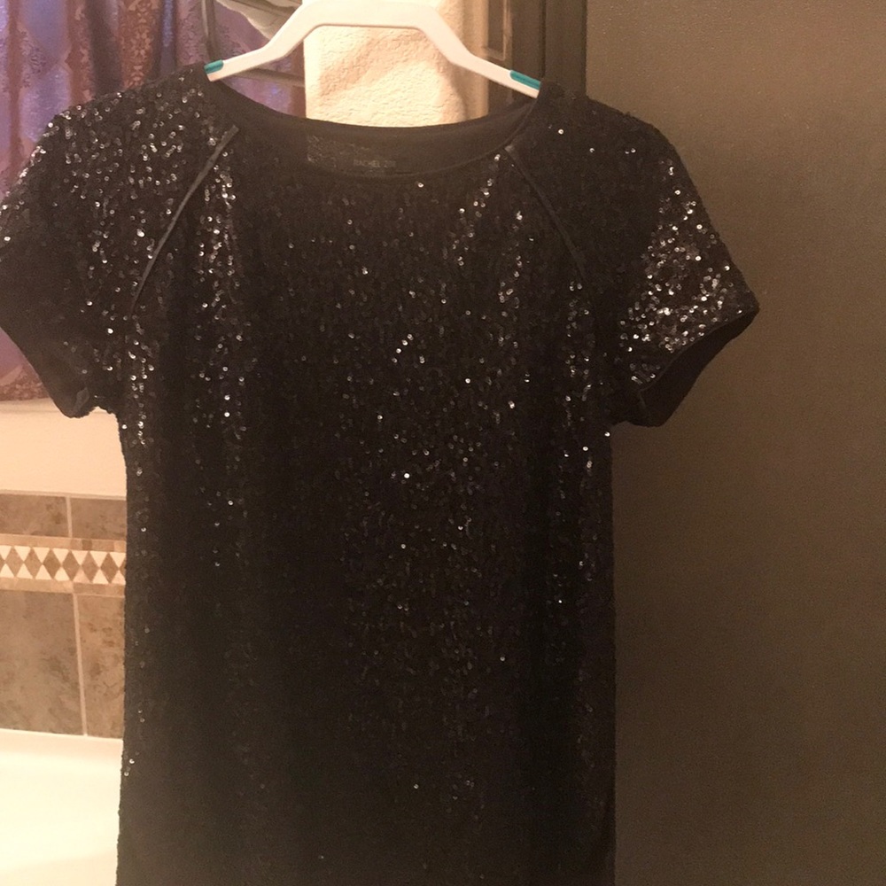 Rachel Zoe black sequin blouse
